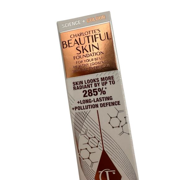 Charlotte Tilbury Beautiful Skin Medium Coverage Liquid Foundation #10 Warm NEW - Picture 4 of 8